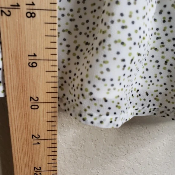 NWT Wayf Puff Sleeve High Neck Top. Short Sleeve. Size Small. Dot Print. Sheer. - Picture 10 of 12